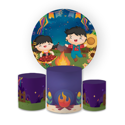 Kit Capa Painel Redondo + Trio Cilindros Decoração... - Loja | Bibi Painéis