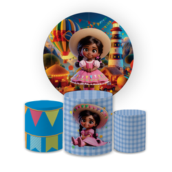 Kit Capa Painel Redondo + Trio Cilindros Decoração... - Loja | Bibi Painéis