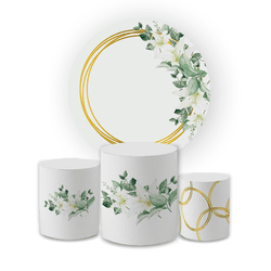 Kit Capa Painel Redondo + Trio Cilindros Decoração... - Loja | Bibi Painéis