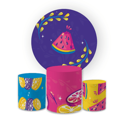 Kit Capa Painel Redondo + Trio Cilindros Decoração... - Loja | Bibi Painéis