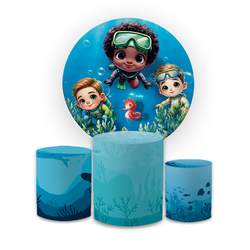 Kit Capa Painel Redondo + Trio Cilindros Decoração... - Loja | Bibi Painéis