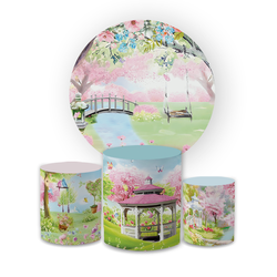 Kit Capa Painel Redondo + Trio Cilindros Decoração... - Loja | Bibi Painéis