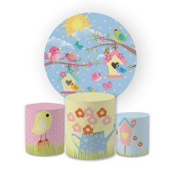 Kit Capa Painel Redondo + Trio Cilindros Decoração... - Loja | Bibi Painéis