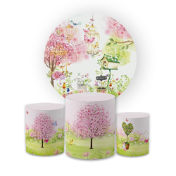 Kit Capa Painel Redondo + Trio Cilindros Decoração... - Loja | Bibi Painéis