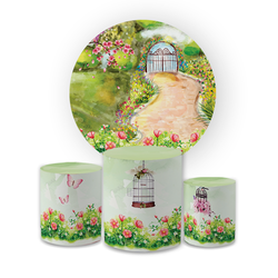 Kit Capa Painel Redondo + Trio Cilindros Decoração... - Loja | Bibi Painéis
