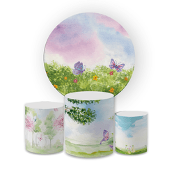Kit Capa Painel Redondo + Trio Cilindros Decoração... - Loja | Bibi Painéis