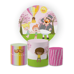 Kit Capa Painel Redondo + Trio Cilindros Decoração... - Loja | Bibi Painéis