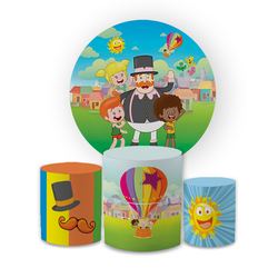 Kit Capa Painel Redondo + Trio Cilindros Decoração... - Loja | Bibi Painéis