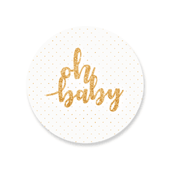Capa Painel Redondo Oh Baby Branco - Loja | Bibi Painéis