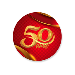 Capa Painel Redondo 50 Anos Vermelho - Loja | Bibi Painéis