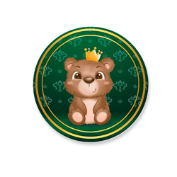 Capa Painel Redondo Urso Realeza Verde - Loja | Bibi Painéis