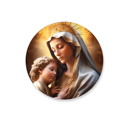 Capa Painel Redondo Virgem Maria Marrom - Loja | Bibi Painéis