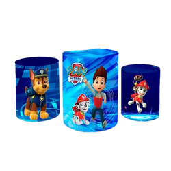 Kit Trio De Cilindros Patrulha Canina Azul - Loja | Bibi Painéis