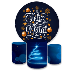 Kit Capa Painel + Trio Cilindros Feliz Natal 04 - Loja | Bibi Painéis