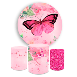 Kit Capa Painel + Trio Cilindros Borboleta Rosa Gl... - Loja | Bibi Painéis