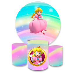 Kit Capa Painel + Trio Cilindros Princesa Peach 03 - Loja | Bibi Painéis