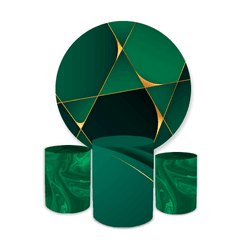 Kit Capa Painel + Trio Cilindros Verde Geométrico - Loja | Bibi Painéis