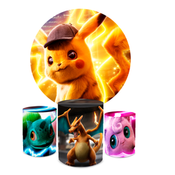 Kit Capa Painel + Trio Cilindros Pikachu - Loja | Bibi Painéis