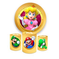 Kit Capa Painel + Trio Cilindros Princesa Mario - Loja | Bibi Painéis