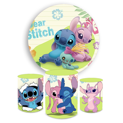 Kit Capa Painel + Trio Cilindros Stitch e Angel - Loja | Bibi Painéis