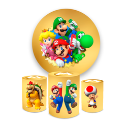 Kit Capa Painel + Trio Cilindros Super Mário Gold - Loja | Bibi Painéis