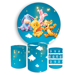 Kit Capa Painel + Trio Cilindros Ursinho Pooh 02 - Loja | Bibi Painéis