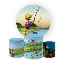 Kit Capa Painel Redondo + Trio Cilindros Decoração... - Loja | Bibi Painéis