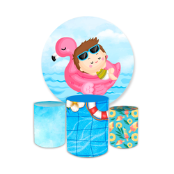 Kit Capa Painel Redondo + Trio Cilindros Decoração... - Loja | Bibi Painéis