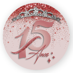 Capa Painel Redondo Decorativo Tema 15 Anos Decora... - Loja | Bibi Painéis