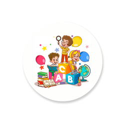 Capa Painel Redondo Decorativo Tema ABC Educativo ... - Loja | Bibi Painéis