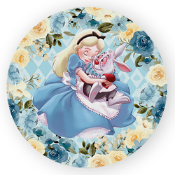 Capa Painel Redondo Decorativo Tema Alice no Pais ... - Loja | Bibi Painéis
