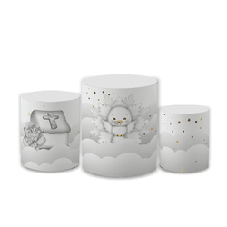 Trio Capas de Cilindros Sublimados Decorativo Tema... - Loja | Bibi Painéis