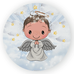 Capa Painel Redondo Decorativo Tema Anjinho Cute D... - Loja | Bibi Painéis