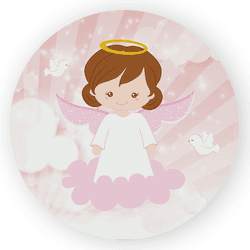 Capa Painel Redondo Decorativo Tema Anjinho Cute D... - Loja | Bibi Painéis