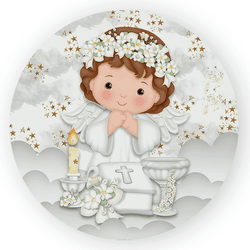 Capa Painel Redondo Decorativo Tema Anjinho Cute D... - Loja | Bibi Painéis