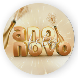 Capa Painel Redondo Decorativo Tema Ano Novo Data ... - Loja | Bibi Painéis
