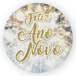 Capa Painel Redondo Decorativo Tema Ano Novo Data ... - Loja | Bibi Painéis