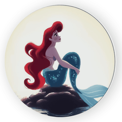 Capa Painel Redondo Decorativo Tema Ariel Princesa... - Loja | Bibi Painéis