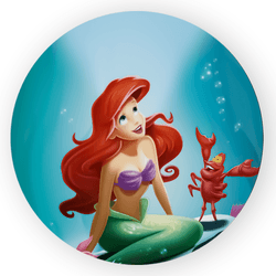 Capa Painel Redondo Decorativo Tema Ariel Princesa... - Loja | Bibi Painéis