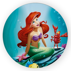 Capa Painel Redondo Decorativo Tema Ariel Princesa... - Loja | Bibi Painéis