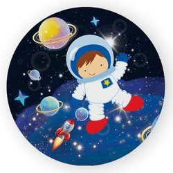 Capa Painel Redondo Decorativo Tema Astronauta Esp... - Loja | Bibi Painéis