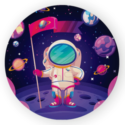 Capa Painel Redondo Decorativo Tema Astronauta Esp... - Loja | Bibi Painéis