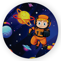 Capa Painel Redondo Decorativo Tema Astronauta Esp... - Loja | Bibi Painéis