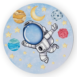Capa Painel Redondo Decorativo Tema Astronauta Esp... - Loja | Bibi Painéis
