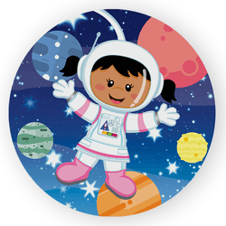 Capa Painel Redondo Decorativo Tema Astronauta Esp... - Loja | Bibi Painéis
