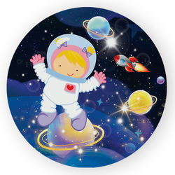 Capa Painel Redondo Decorativo Tema Astronauta Esp... - Loja | Bibi Painéis