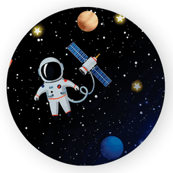 Capa Painel Redondo Decorativo Tema Astronauta Esp... - Loja | Bibi Painéis