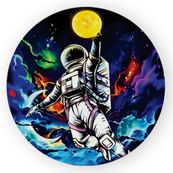 Capa Painel Redondo Decorativo Tema Astronauta Esp... - Loja | Bibi Painéis