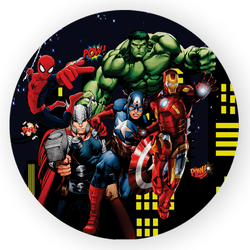 Capa Painel Redondo Decorativo Tema Avengers Decor... - Loja | Bibi Painéis