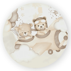 Capa Painel Redondo Decorativo Tema Aviador Decora... - Loja | Bibi Painéis